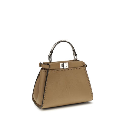 Borsa Fendi in pelle di vitello beige Bos Taurus