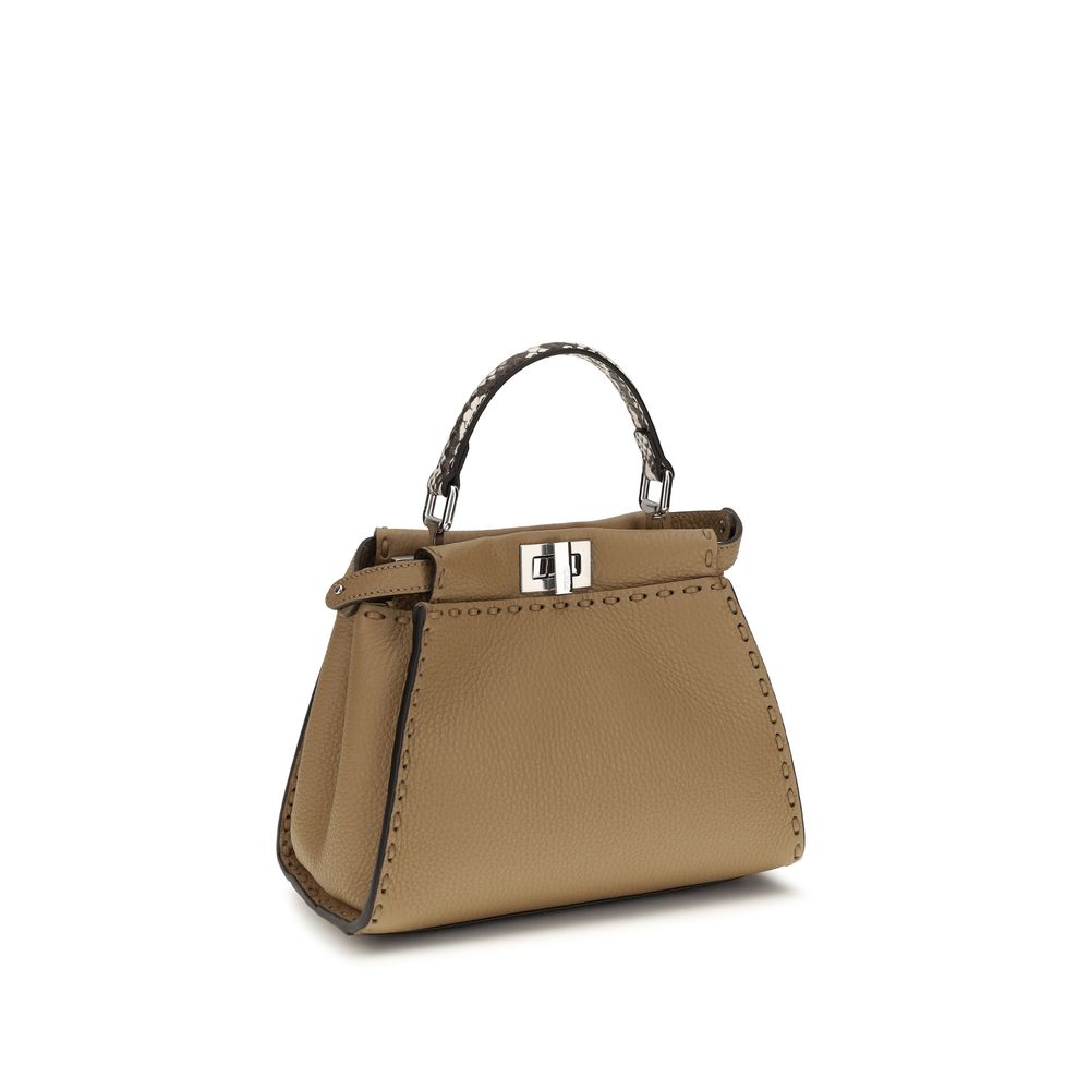 Borsa Fendi in pelle di vitello beige Bos Taurus