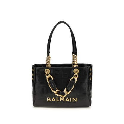 Borsa a spalla Balmain in pelle di vitello nera Bos Taurus