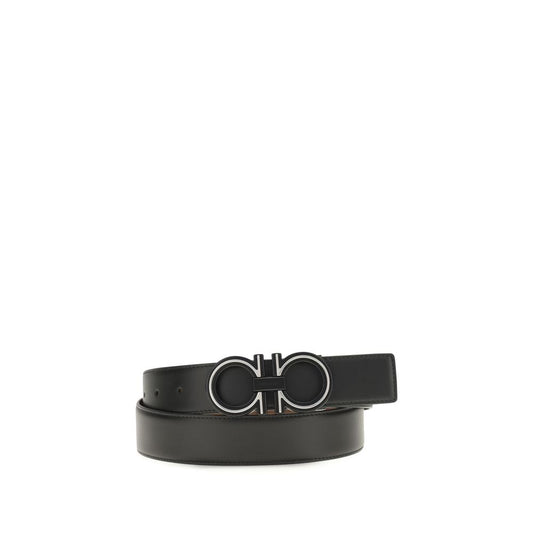 Cintura regolare Ferragamo in pelle di vitello blu Bos Taurus