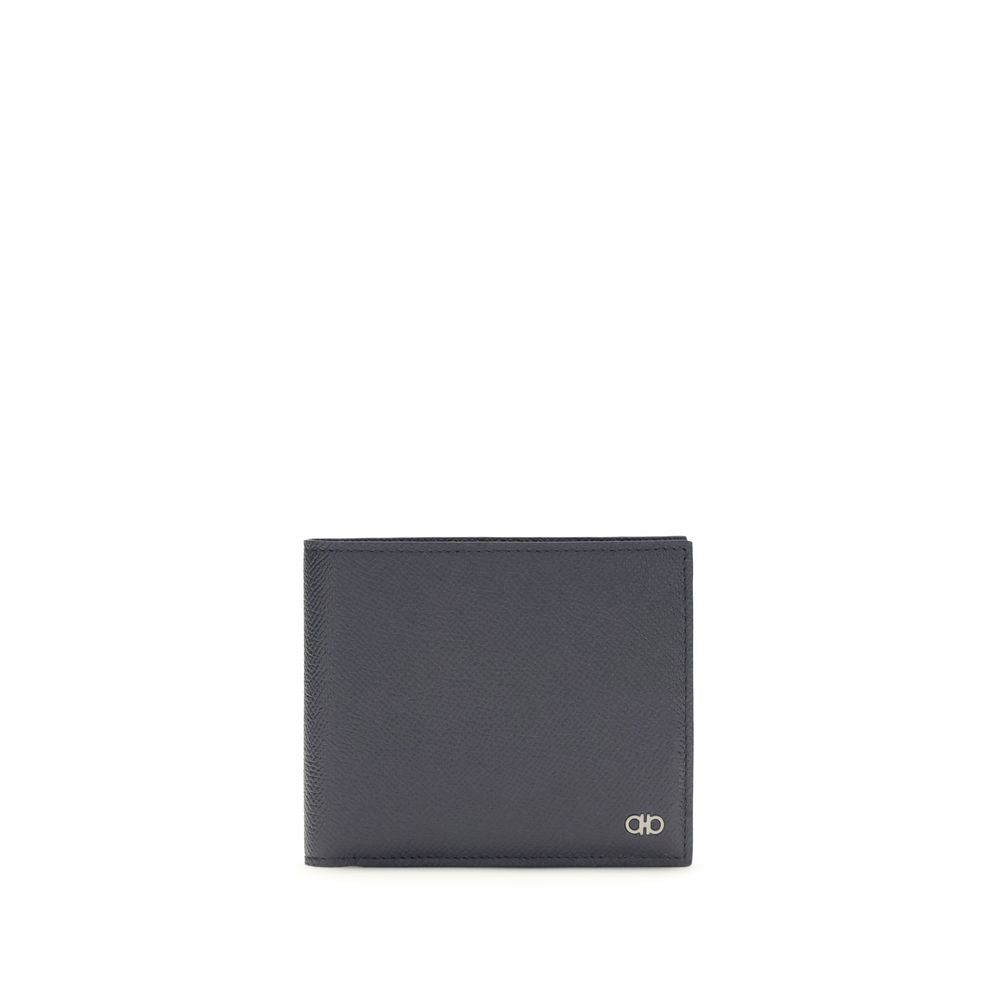Portefeuille Ferragamo en cuir de veau bleu Bos Taurus