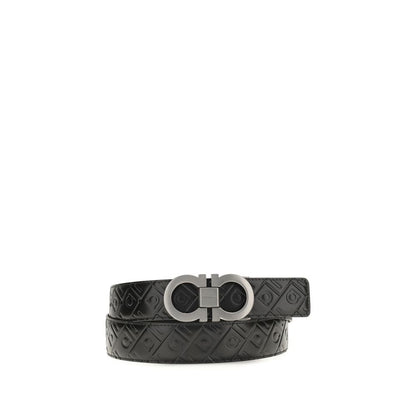 Cintura Regular Ferragamo Nera In Pelle Di Vitello Bos Taurus
