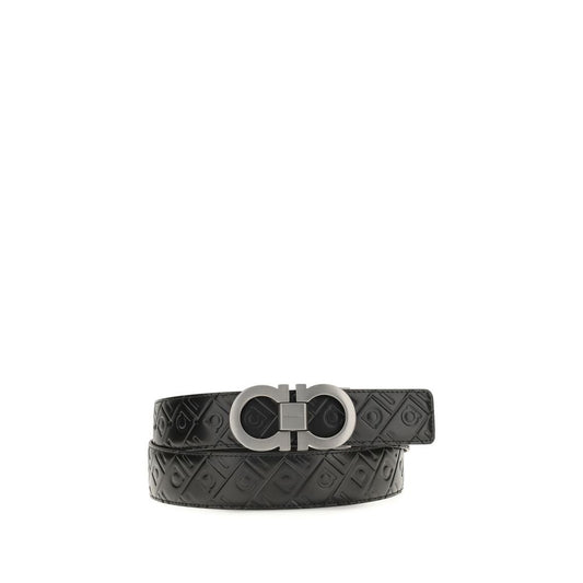 Cintura Regular Ferragamo Nera In Pelle Di Vitello Bos Taurus
