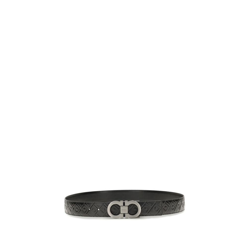 Cintura Regular Ferragamo Nera In Pelle Di Vitello Bos Taurus
