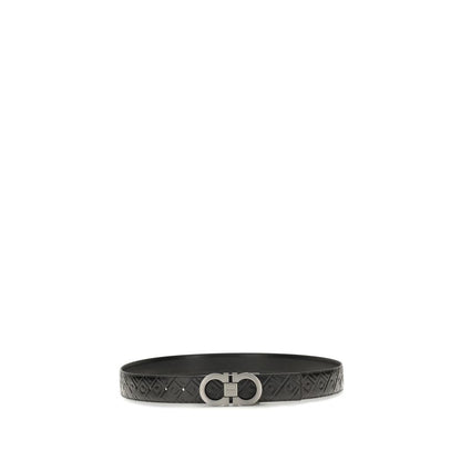 Cintura Regular Ferragamo Nera In Pelle Di Vitello Bos Taurus