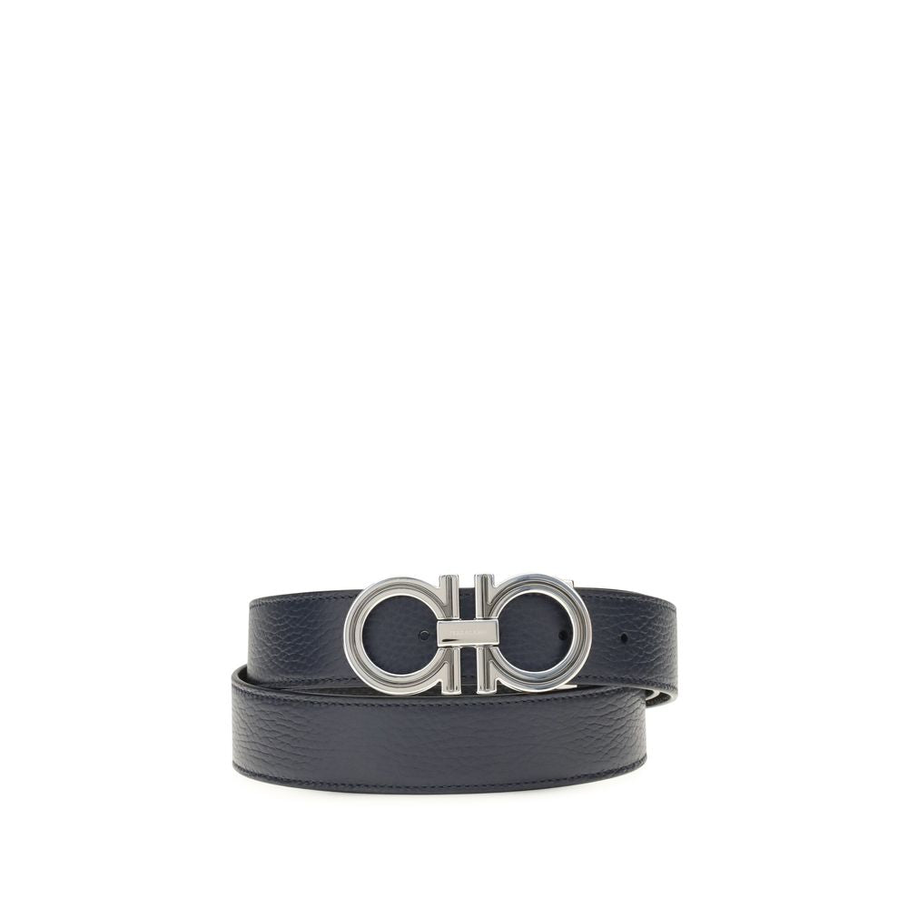 Ceinture Ferragamo en cuir de veau bleu Bos Taurus