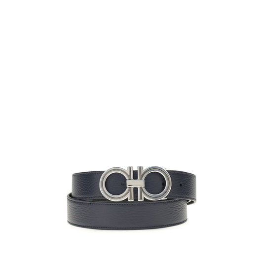 Cintura regolare Ferragamo in pelle di vitello blu Bos Taurus