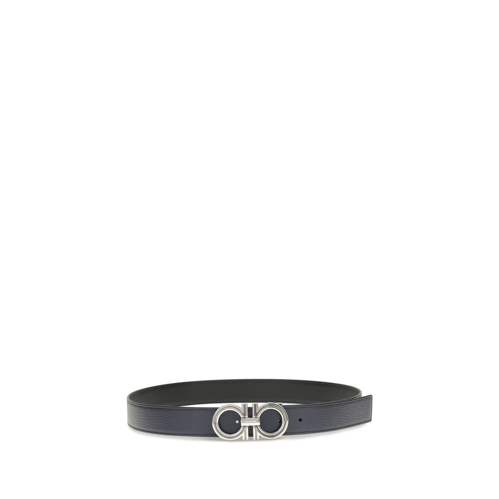 Ceinture Ferragamo en cuir de veau bleu Bos Taurus