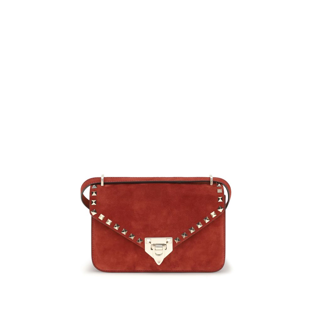 Borsa a tracolla Valentino Garavani in pelle scamosciata rossa