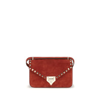 Borsa a tracolla Valentino Garavani in pelle scamosciata rossa
