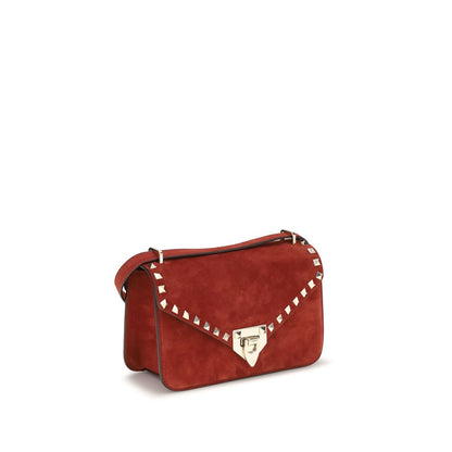 Borsa a tracolla Valentino Garavani in pelle scamosciata rossa
