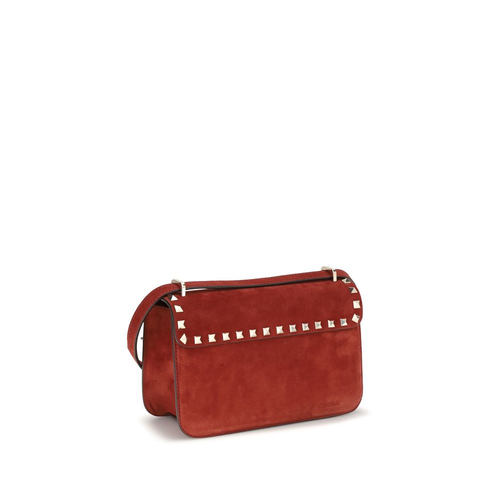 Borsa a tracolla Valentino Garavani in pelle scamosciata rossa
