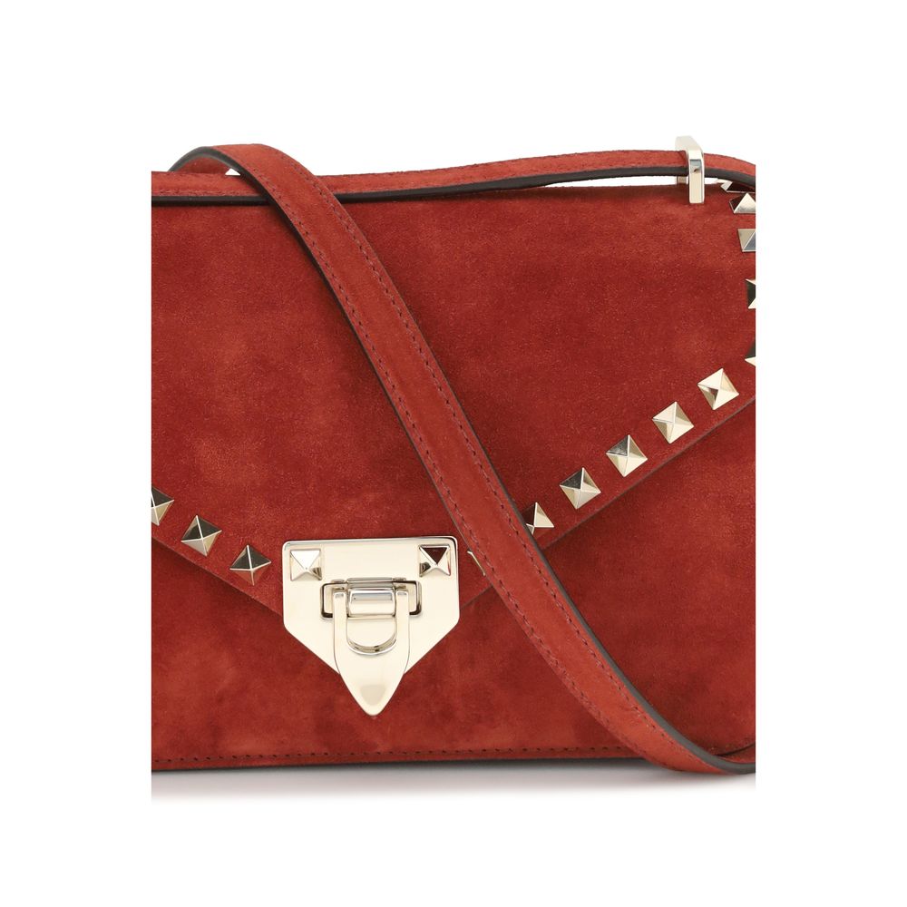 Borsa a tracolla Valentino Garavani in pelle scamosciata rossa