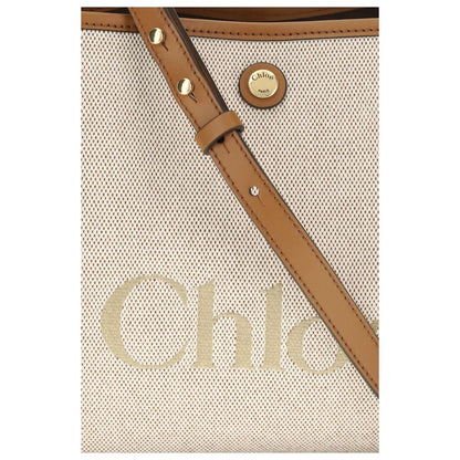Borsa a tracolla Chloé in tessuto beige