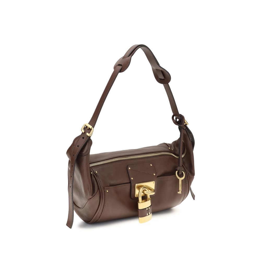 Borsa a spalla Chloé in pelle di vitello marrone Bos Taurus