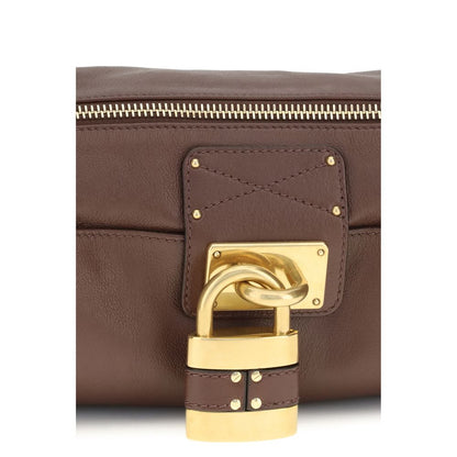 Borsa a spalla Chloé in pelle di vitello marrone Bos Taurus