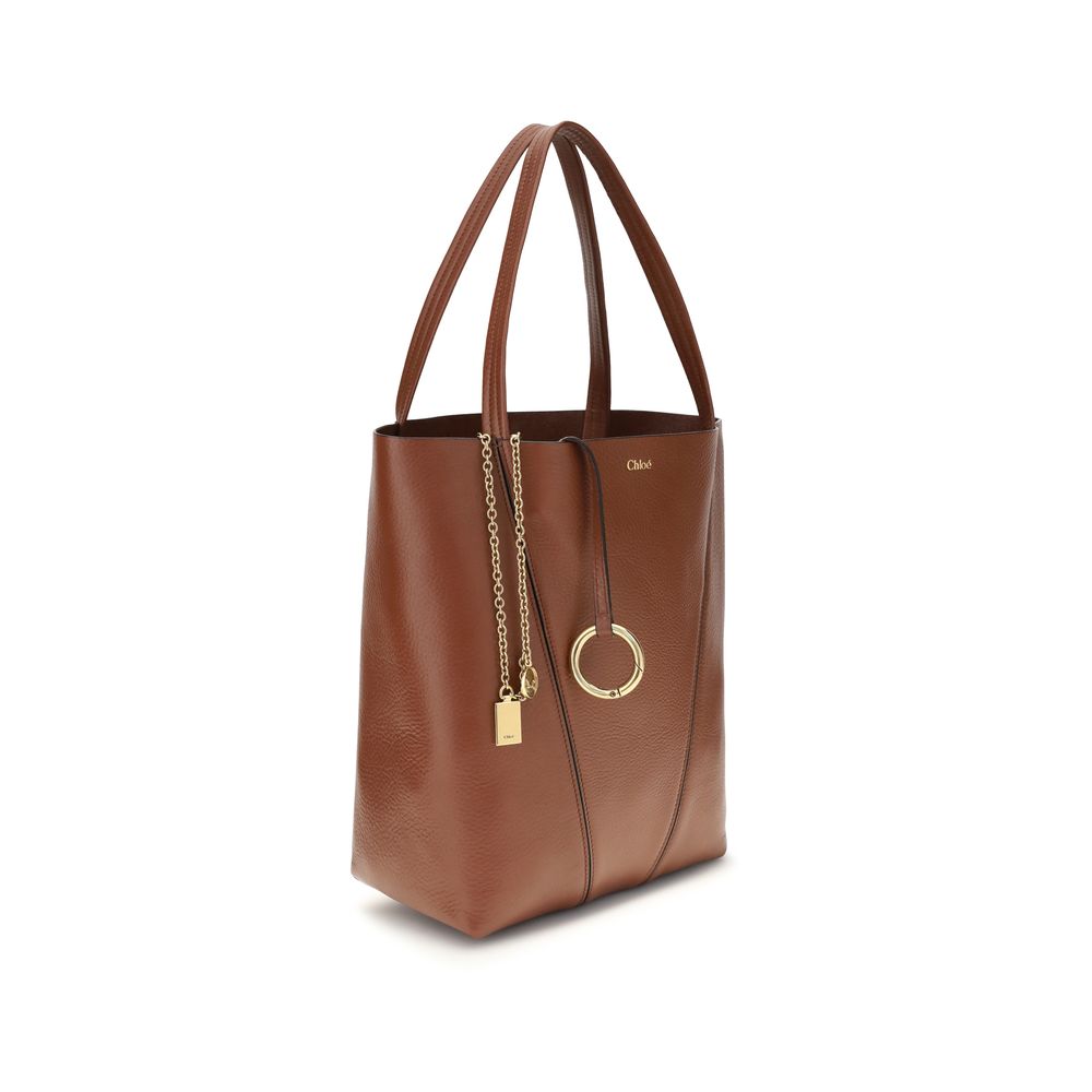 Borsa a spalla Chloé in pelle di vitello marrone Bos Taurus