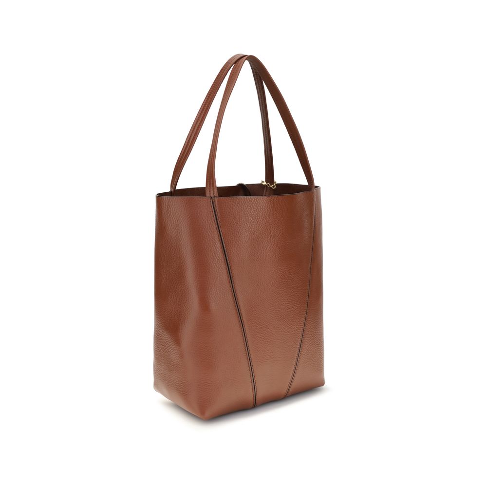 Borsa a spalla Chloé in pelle di vitello marrone Bos Taurus