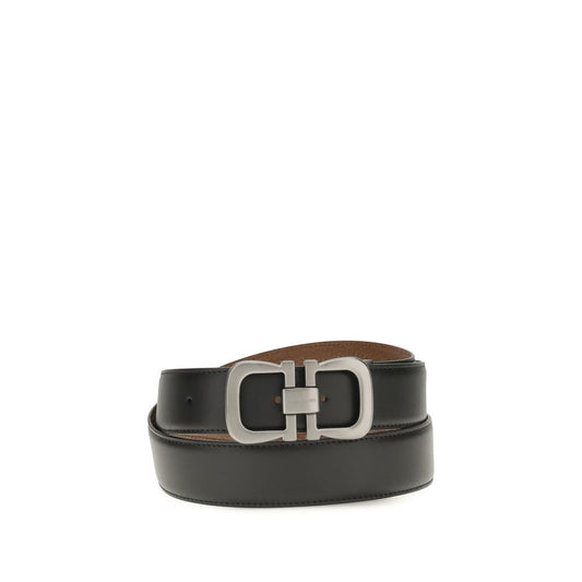 Cintura Regular Ferragamo Nera In Pelle Di Vitello Bos Taurus