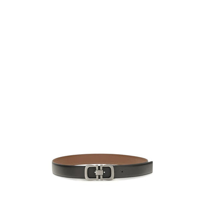 Cintura Regular Ferragamo Nera In Pelle Di Vitello Bos Taurus