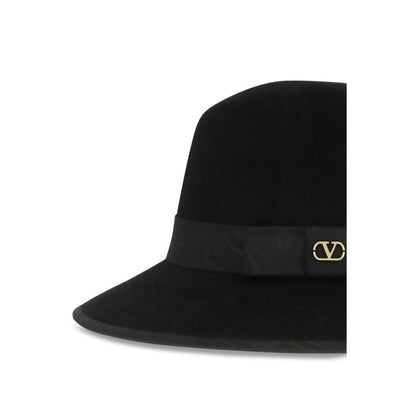 Fedora Valentino Garavani in cotone nero