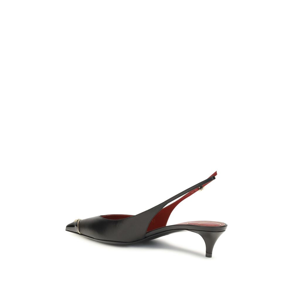 Escarpins Valentino Garavani en cuir de veau noir Bos Taurus à talon moyen