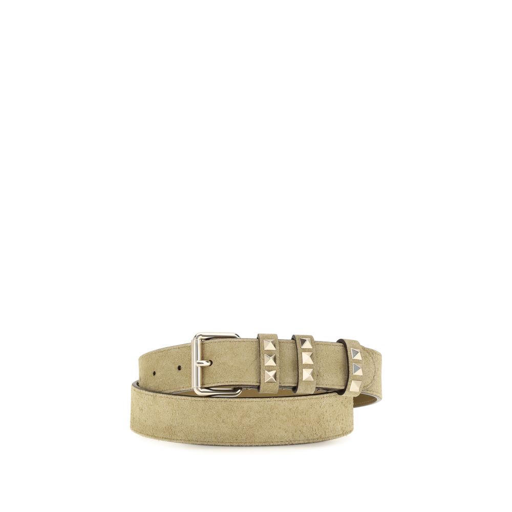 Cintura regolare Valentino Garavani in pelle scamosciata beige
