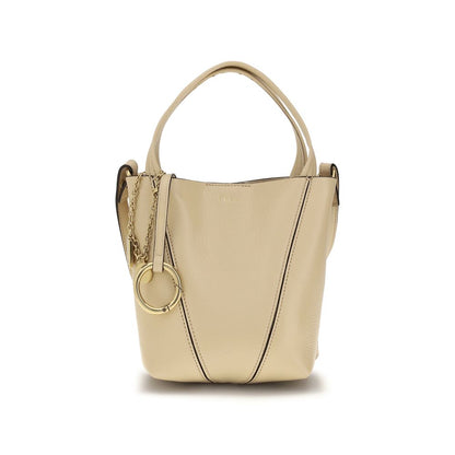 Borsa a spalla Chloé in pelle di vitello beige Bos Taurus