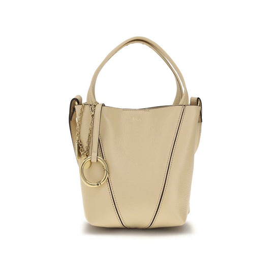 Borsa a spalla Chloé in pelle di vitello beige Bos Taurus