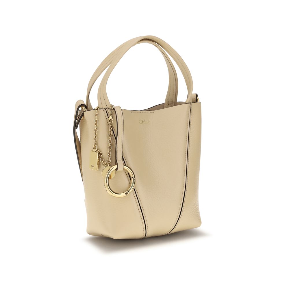 Borsa a spalla Chloé in pelle di vitello beige Bos Taurus