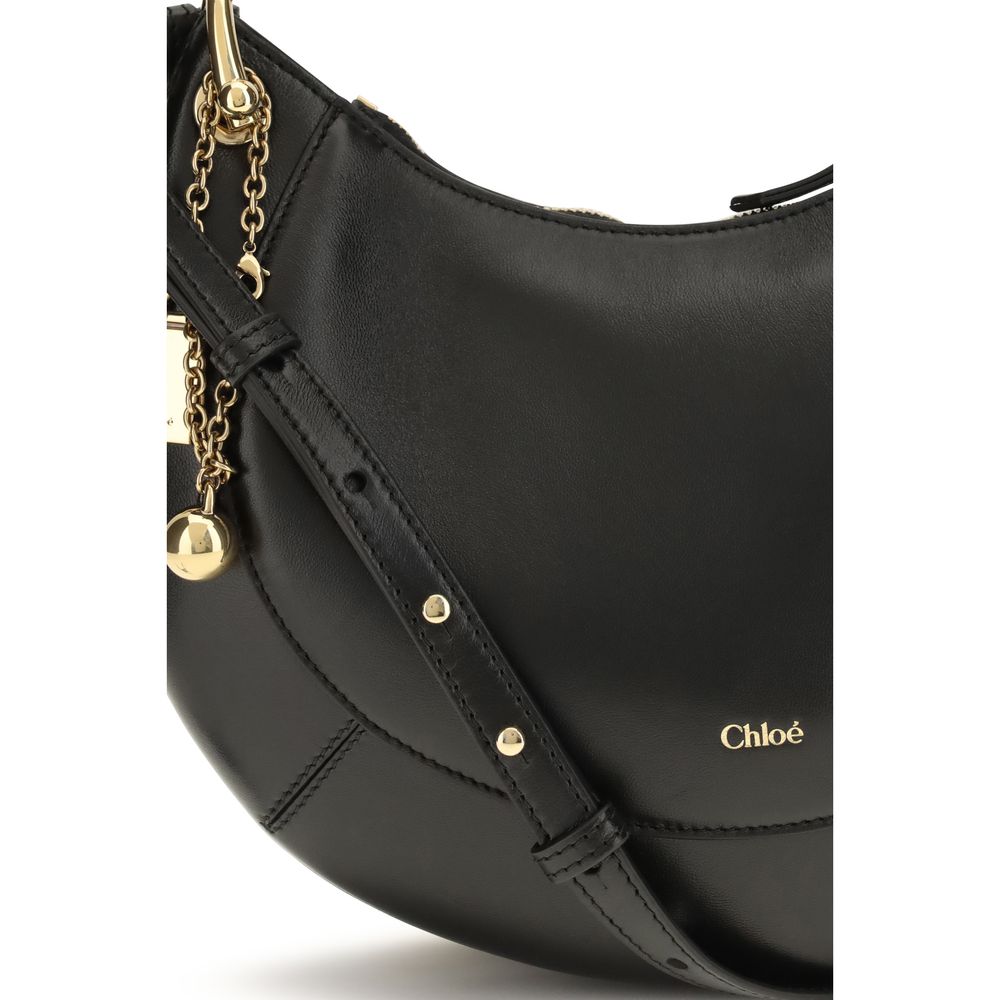 Borsa a tracolla Chloé in pelle di vitello nera Bos Taurus