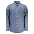 Camicia da uomo in cotone blu Calvin Klein