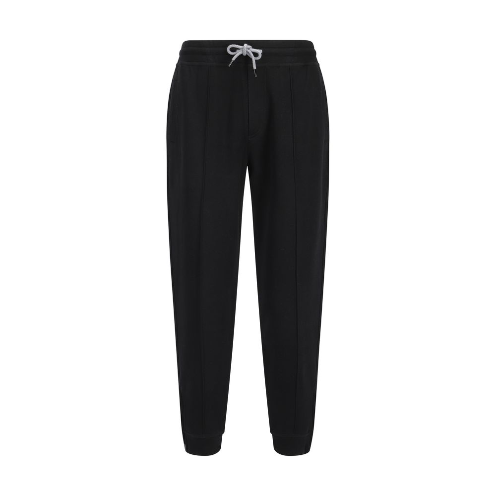 Brunello Cucinelli Joggers en coton noir (Pantalon d'entraînement)