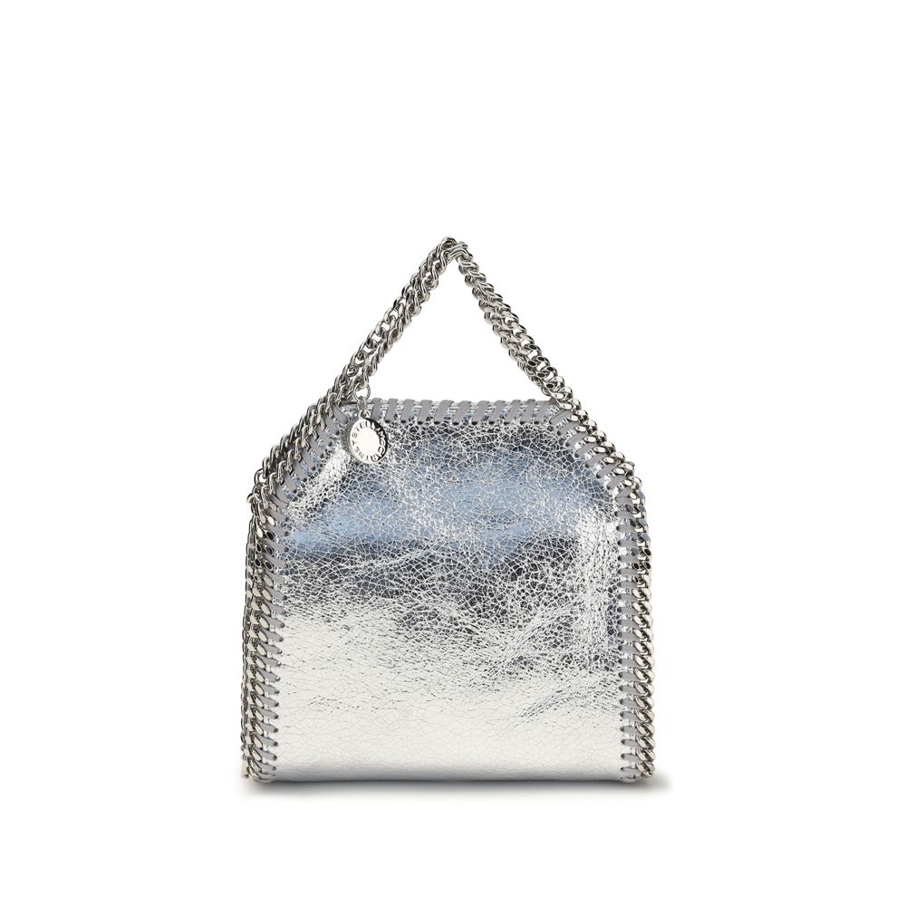 Borsa a mano in poliestere argento Stella McCartney