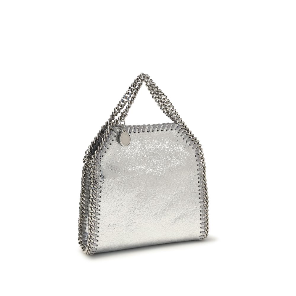 Borsa a mano in poliestere argento Stella McCartney