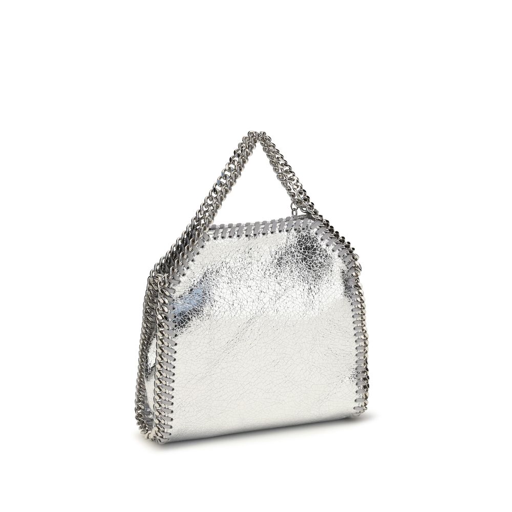 Borsa a mano in poliestere argento Stella McCartney