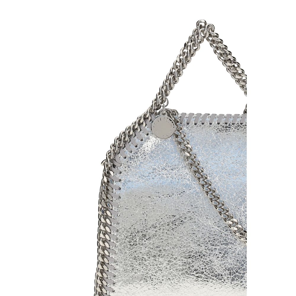 Borsa a mano in poliestere argento Stella McCartney