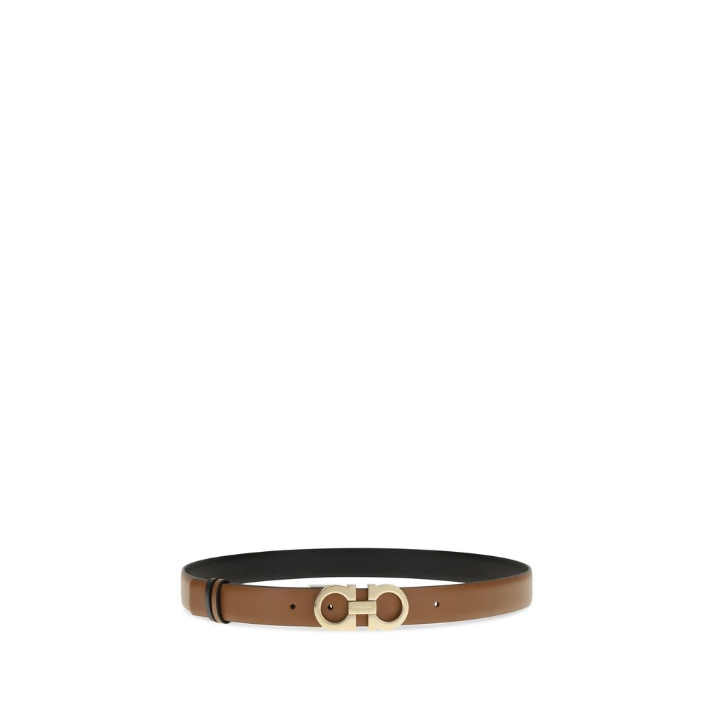 Cintura regolare Ferragamo in pelle di vitello marrone Bos Taurus