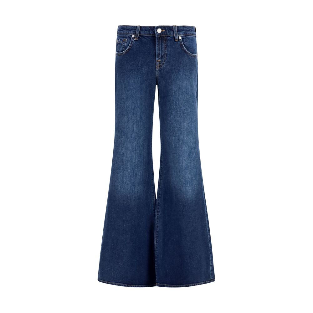 7FOR Blauwe Katoenen Flared Jeans