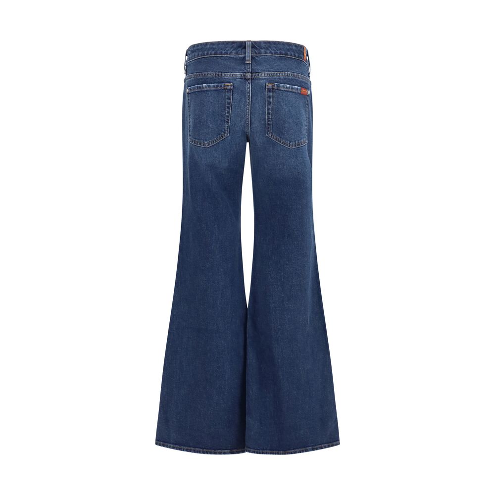 7FOR Blauwe Katoenen Flared Jeans