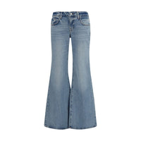 7FOR Blue Cotton Flared Jeans