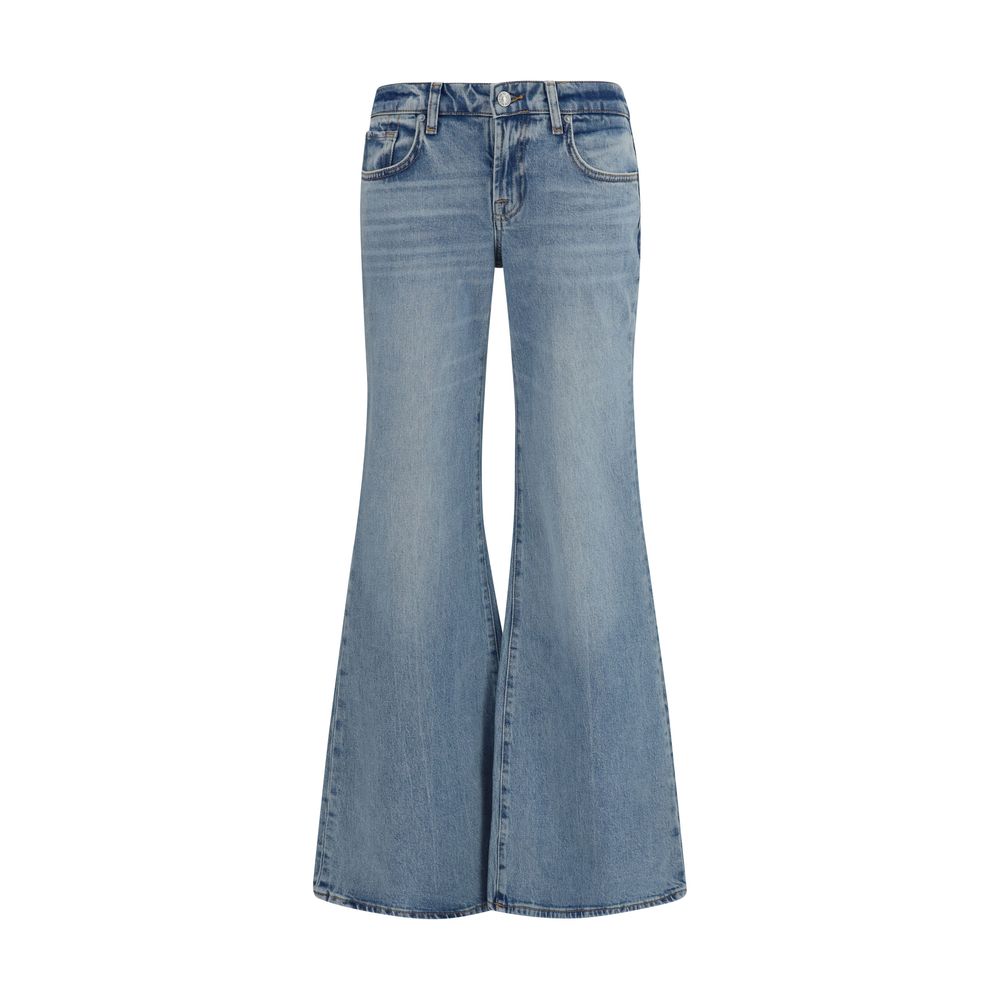 7FOR Blauwe Katoenen Flared Jeans