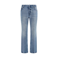 Miu Miu Blue Polyester Relaxed Fit Jeans