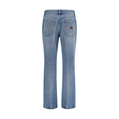 Miu Miu Blue Polyester Relaxed Fit Jeans