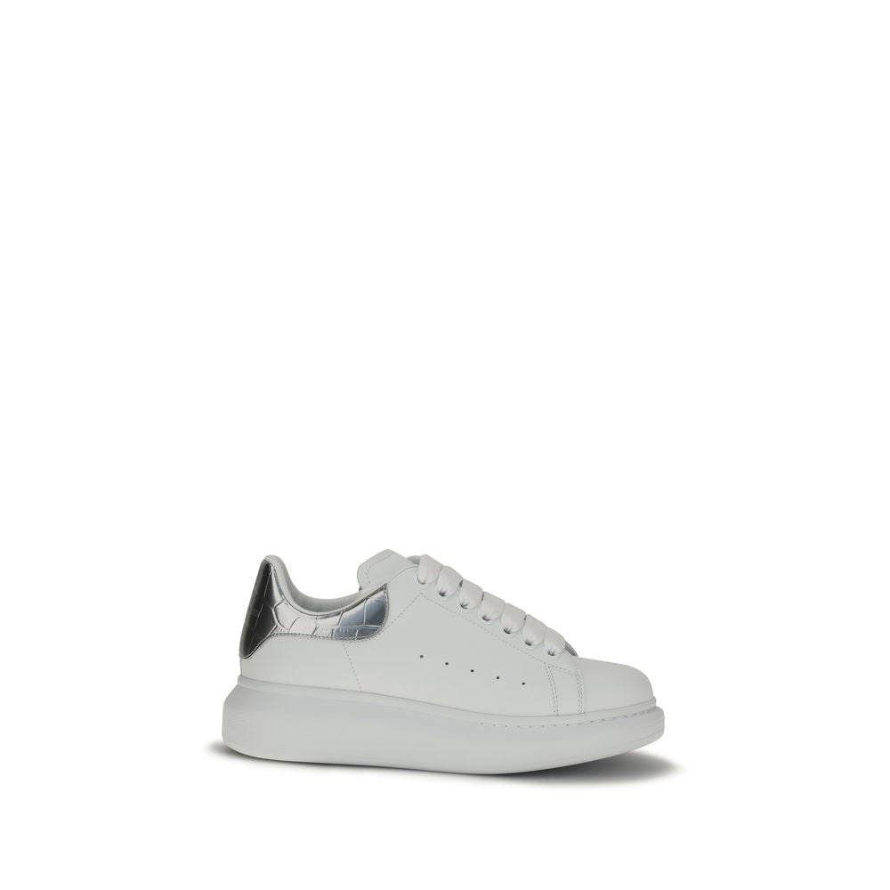 Baskets plateforme Alexander McQueen en cuir de veau blanc Bos Taurus