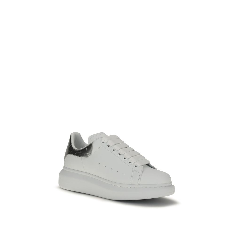 Baskets plateforme Alexander McQueen en cuir de veau blanc Bos Taurus