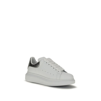 Baskets plateforme Alexander McQueen en cuir de veau blanc Bos Taurus