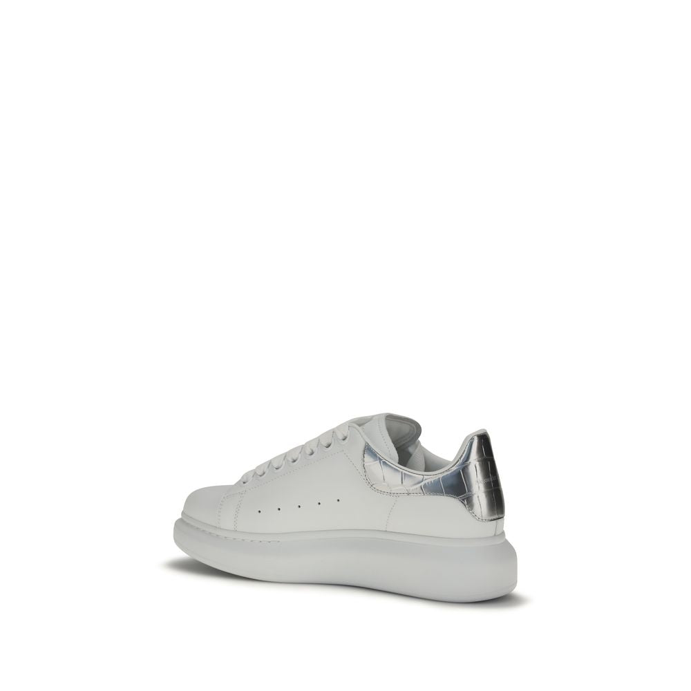 Baskets plateforme Alexander McQueen en cuir de veau blanc Bos Taurus