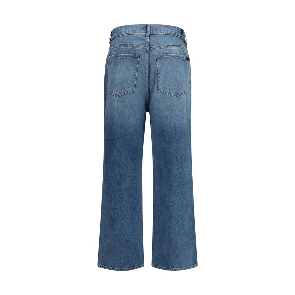 Jeans 7FOR in cotone blu a vestibilità comoda