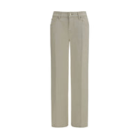 7FOR Beige Cotton Straight-Leg Jeans